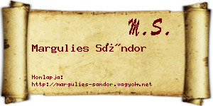 Margulies Sándor névjegykártya